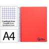 Cahier spirale liderpapel a4 micro wonder 240 pages 90g 5x5mm 4 trous 5 bandes couleurs rouge