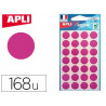 Pastille adhésive apli agipa diamètre 15mm permanente coloris violet pochette 168 unités