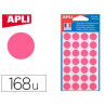 Pastille adhésive apli agipa diamètre 15mm permanente coloris rose pochette 168 unités