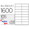Étiquette adhésive apli agipa imprimante laser copieur 105x35mm boîte 1600 unités