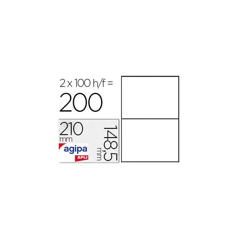 Étiquette adhésive apli agipa imprimante laser copieur 210x148.5mm boîte 200 unités
