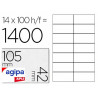 Étiquette adhésive apli agipa imprimante laser copieur 105x42mm boîte 1400 unités