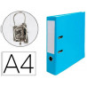 Classeur levier exacompta a4 polypropylène 22/10e dos 80mm coloris bleu clair