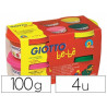 Pâte à modeler giotto be-bè testé dermatologiquement coloris assortis rouge jaune magenta vert 4 pots 100g