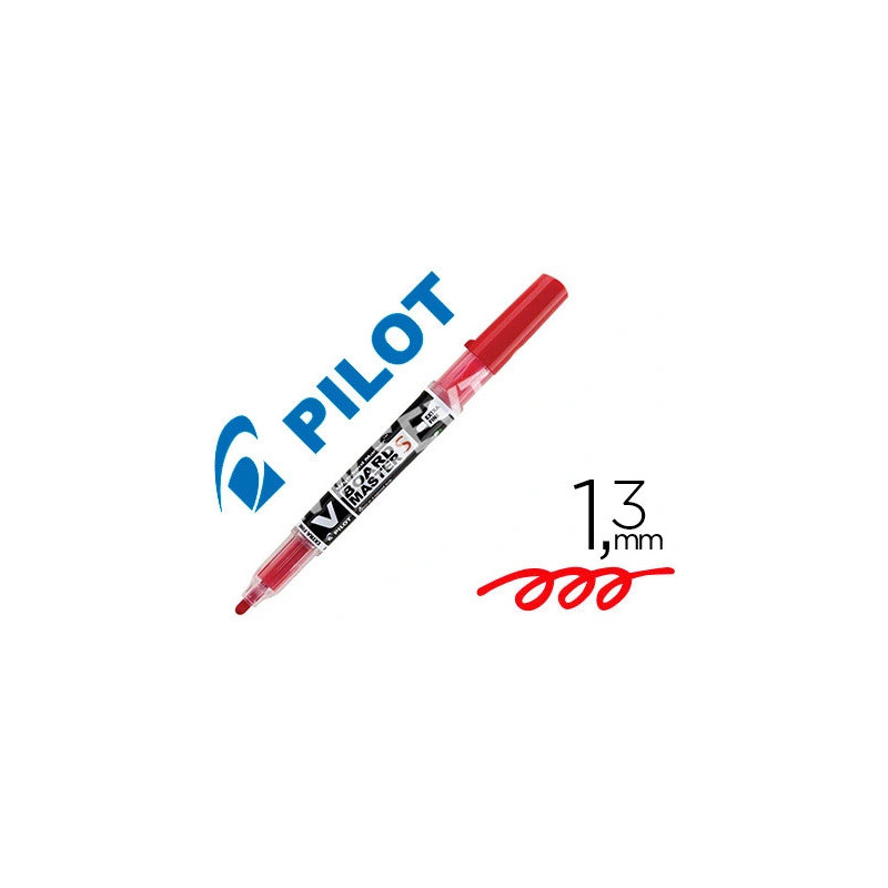Marqueur pilot v board master rechargeable pointe conique extra fine 1.3mm encre liquide base alcool couleur vive rouge