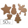 Forme noël culture club à décorer mdf 14cm hauteur assortiment 5 formes différentes 50 pièces à suspendre