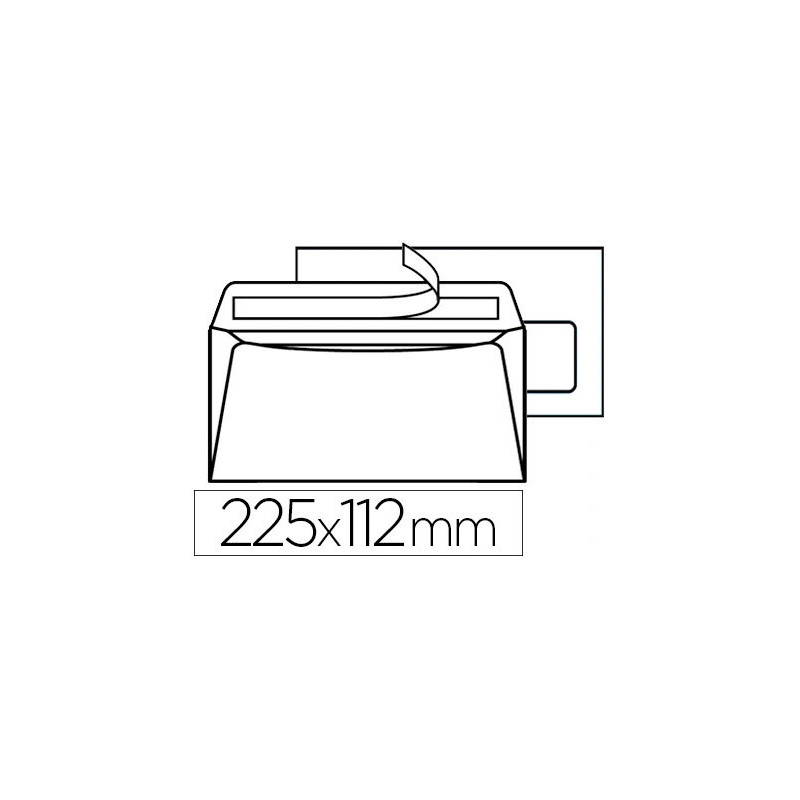 Enveloppe gpv dl+ 112x225mm 90g adhésive fermeture rapide sécurisée définitive fenêtre 45x100mm blanche boîte 500 unités