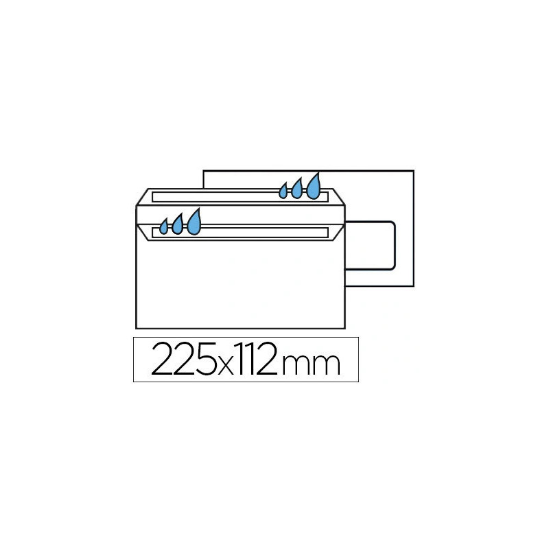 Enveloppe gpv dl+ 112x225mm 90g adhésive fermeture rapide sécurisée définitive fenêtre 45x100mm blanche boîte 100 unités