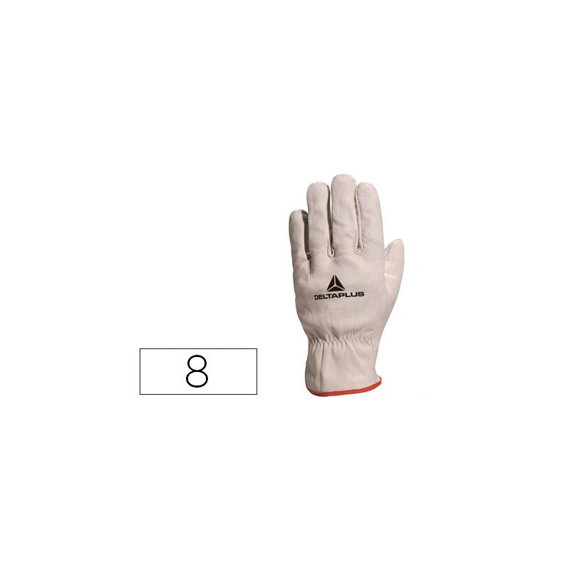 Gant tout fleur bovin deltaplus coupe américaine épaisseur 0.90/1.10mm coloris gris liseré rouge taille 8 paire