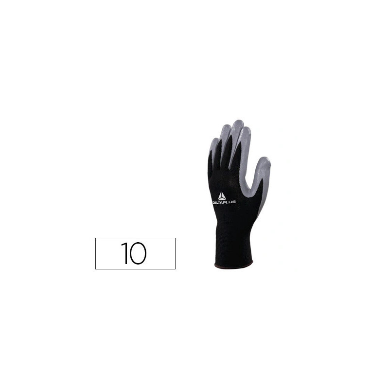 Gant tricot deltaplus polyester paume enduite nitrile jauge 13 taille 10 paire