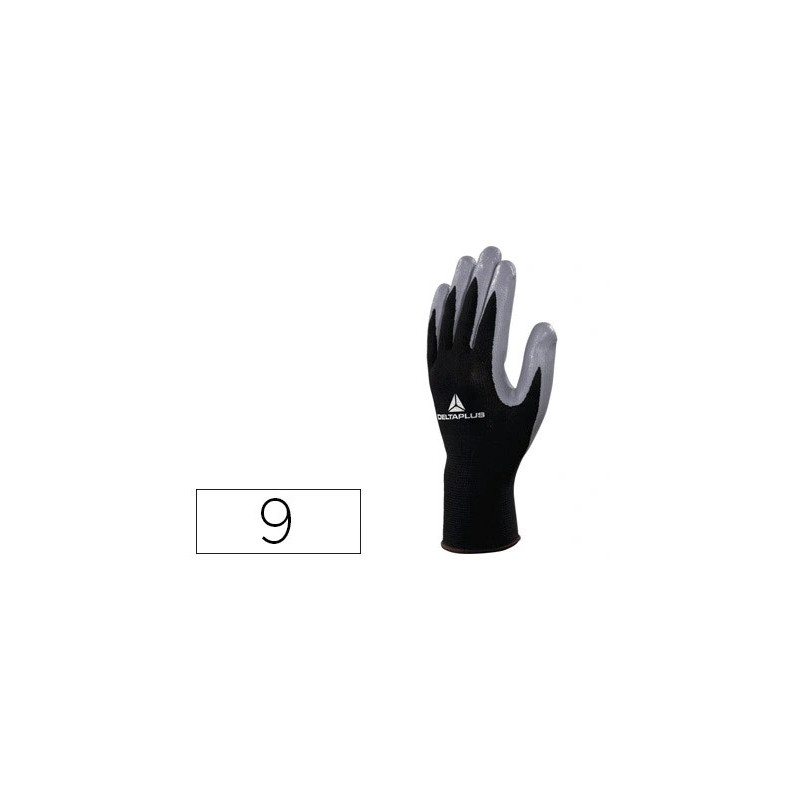 Gant tricot deltaplus polyester paume enduite nitrile jauge 13 taille 9 paire