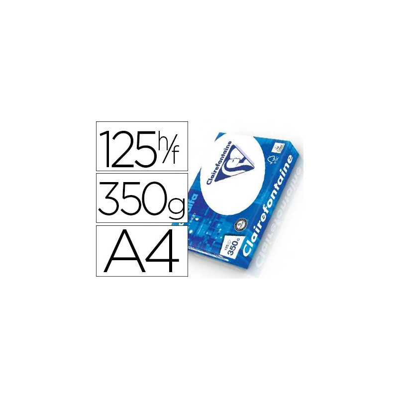 Papier clairefontaine clairalfa extra blanc a4 350g/m2 blancheur 170 opacité 93 rigidité 135 toucher satiné 125 feuilles