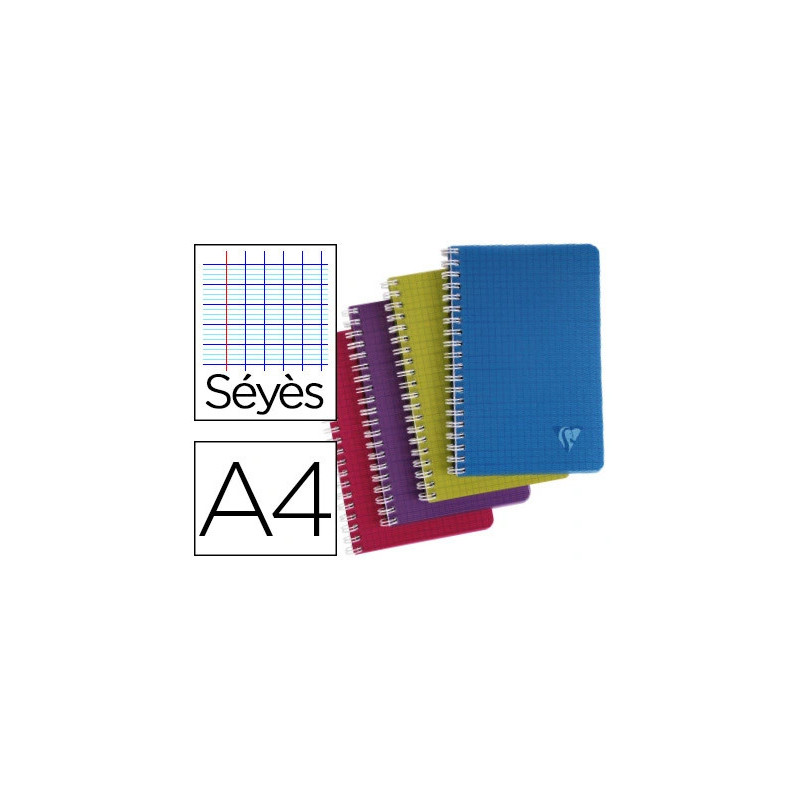 Cahier clairefontaine linicolor intensive reliure intégrale a4 21x29,7cm 100 pages 90g réglure séyès coloris assortis