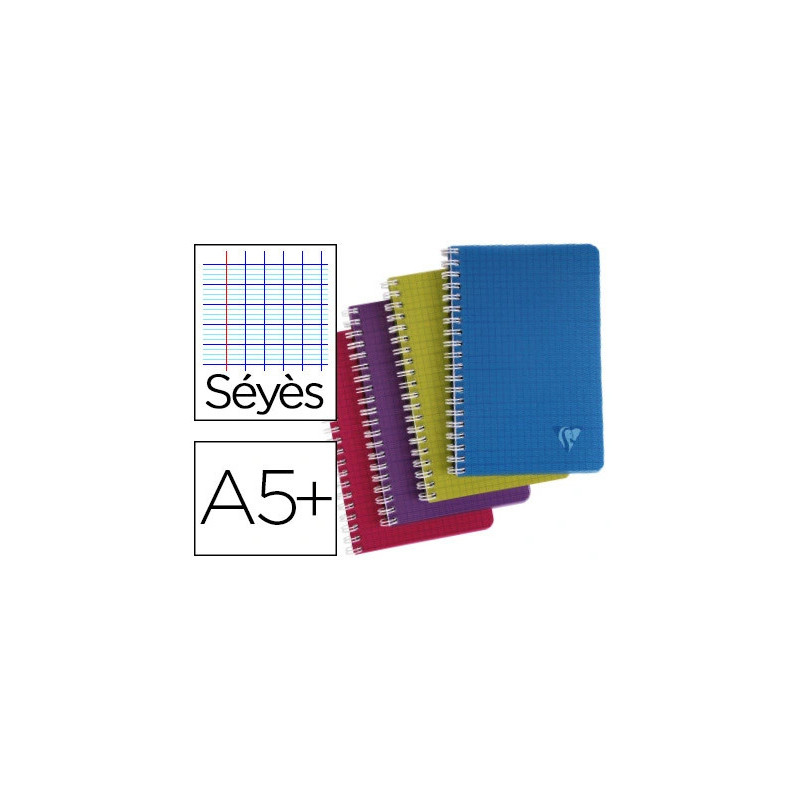 Cahier clairefontaine linicolor intensive reliure intégrale a5+ 17x22cm 100 pages 90g réglure séyès coloris assortis