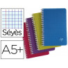 Cahier clairefontaine linicolor intensive reliure intégrale a5+ 17x22cm 100 pages 90g réglure séyès coloris assortis