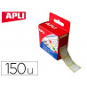 Pastille adhésive apli agipa diamètre 15mm permanente coloris blanc boîte 150 unités