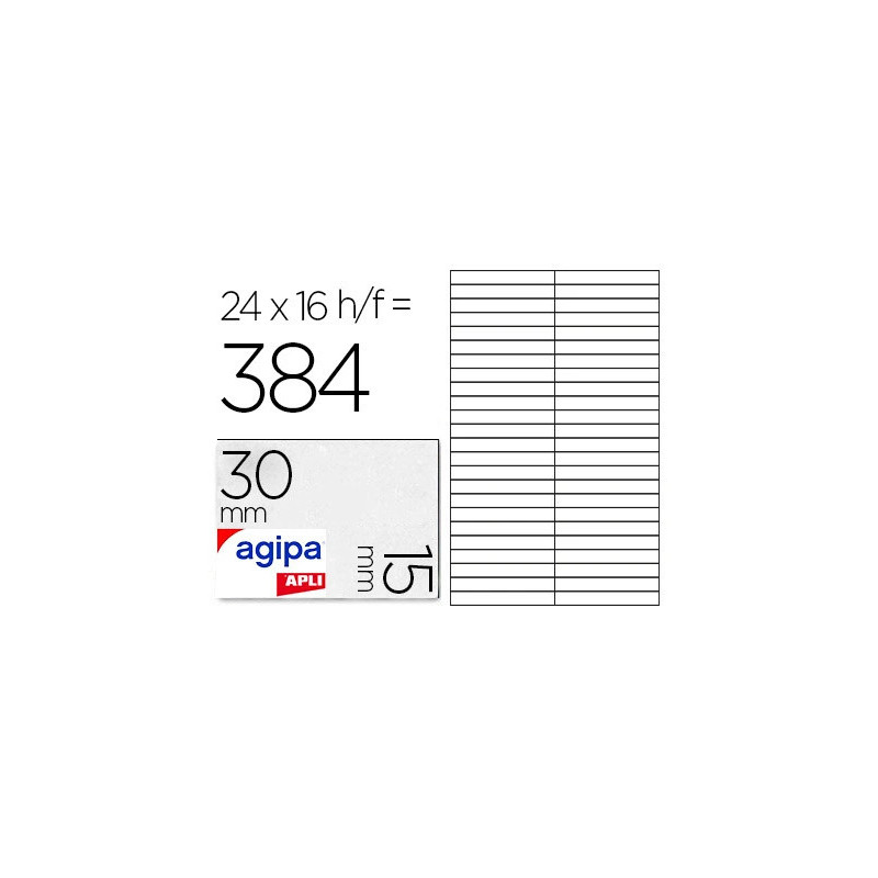 Pastille adhésive apli agipa diamètre 30mm permanente coloris blanc étui a5 384 unités
