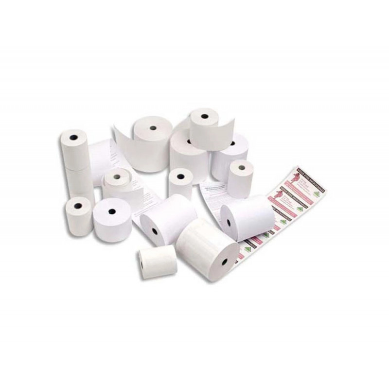 Bobine tpe exacompta papier thermique 80x72mm longueur 76m 48g/m2 mandarin 12mm