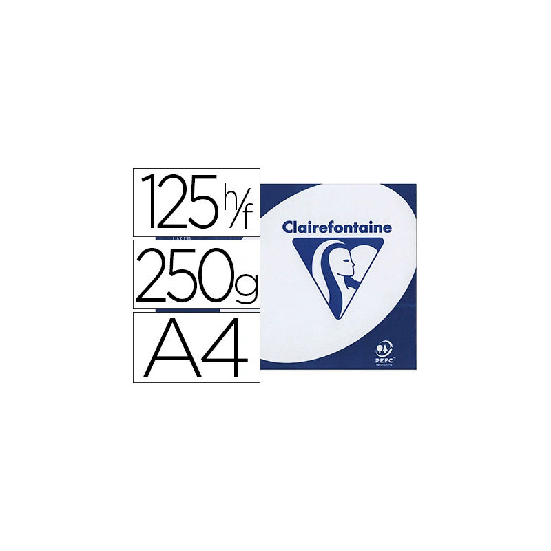 Papier clairefontaine clairalfa extra blanc a4 250g/m2 blancheur 170 opacité 93 rigidité 135 toucher satiné 125 feuilles