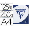 Papier clairefontaine clairalfa extra blanc a4 250g/m2 blancheur 170 opacité 93 rigidité 135 toucher satiné 125 feuilles