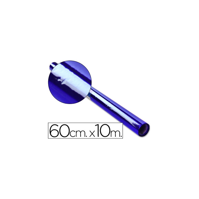 Papier cellophane liderpapel coloris bleu rouleau 0.60x10m