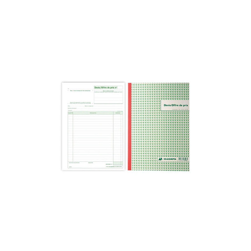 Manifold autocopiant exacompta devis offre de prix a4 210x297mm foliotage 50 triplis