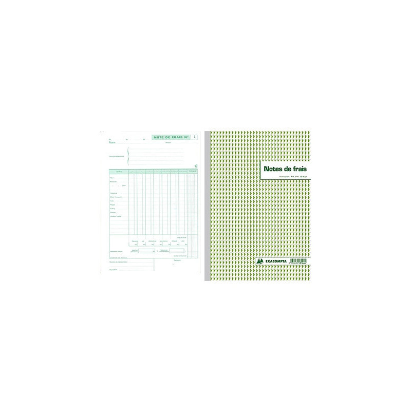 Manifold autocopiant exacompta notes de frais a4 210x297mm foliotage 50 duplis