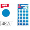 Pastille adhésive apli agipa diamètre 8 mm coloris bleu pochette 462 unités