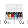 Gouache pébéo couleurs lumineuses fort pouvoir couvrant coloris assortis boîte 10 tubes 10ml
