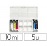 Gouache pébéo couleurs lumineuses fort pouvoir couvrant coloris assortis boîte 5 tubes 10ml + 1 palette
