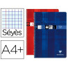 Cahier clairefontaine travaux pratiques reliure intégrale papier vélin a4+ 24x32cm 80 pages 40 séyès/40 unies 90g