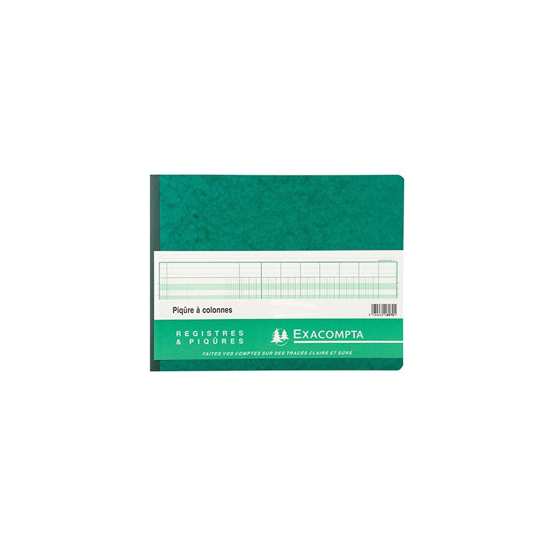 Registre piqûre exacompta colonnes 320x250mm 24 lignes 20 colonnes/2 pages 80 pages