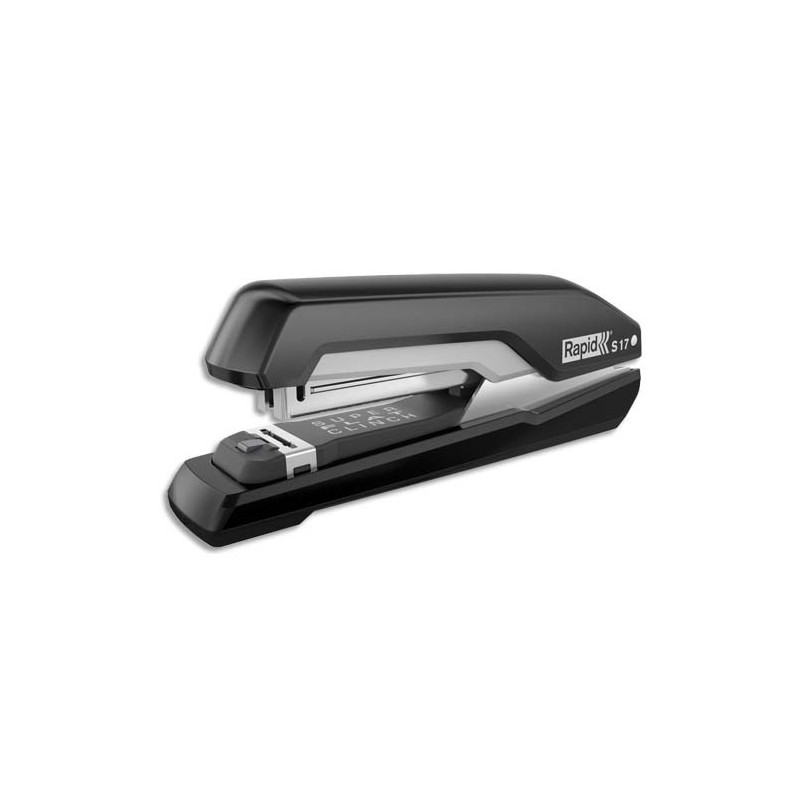 RAPID Agrafeuse de bureau S17 SuperFlatClinch. Agrafes 24/6 et 26/6. 30 feuilles. Noir