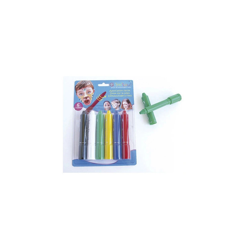 Stick maquillage oz international grim'tout système twist nettoyage eau savon coloris assortis lot 6 unités