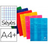 Cahier piqué clairefontaine papier vélin velouté couverture pelliculée a4+ 24x32cm 144 pages 90g séyès