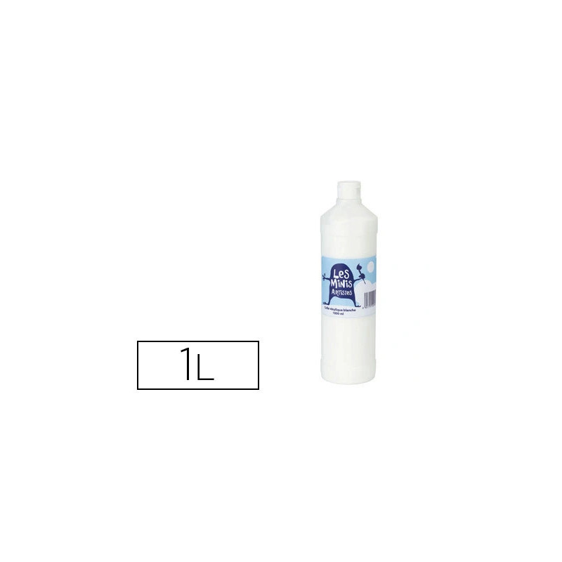 Colle vinylique les minis artistes usage scolaire idéale travaux manuels papier carton bois métaux bidon 1l