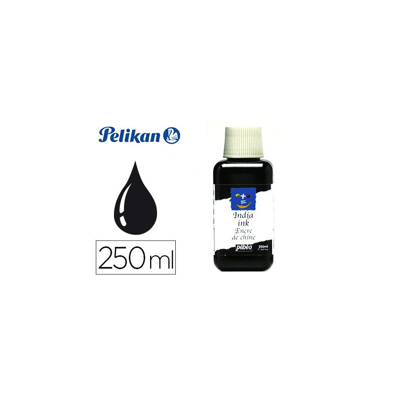Encre de chine pébéo plume pinceau couleur noir flacon 250ml