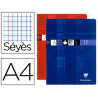 Cahier piqué clairefontaine travaux pratiques papier vélin velouté a4 21x29,7cm 80 pages 40 séyès/40 unies 90g