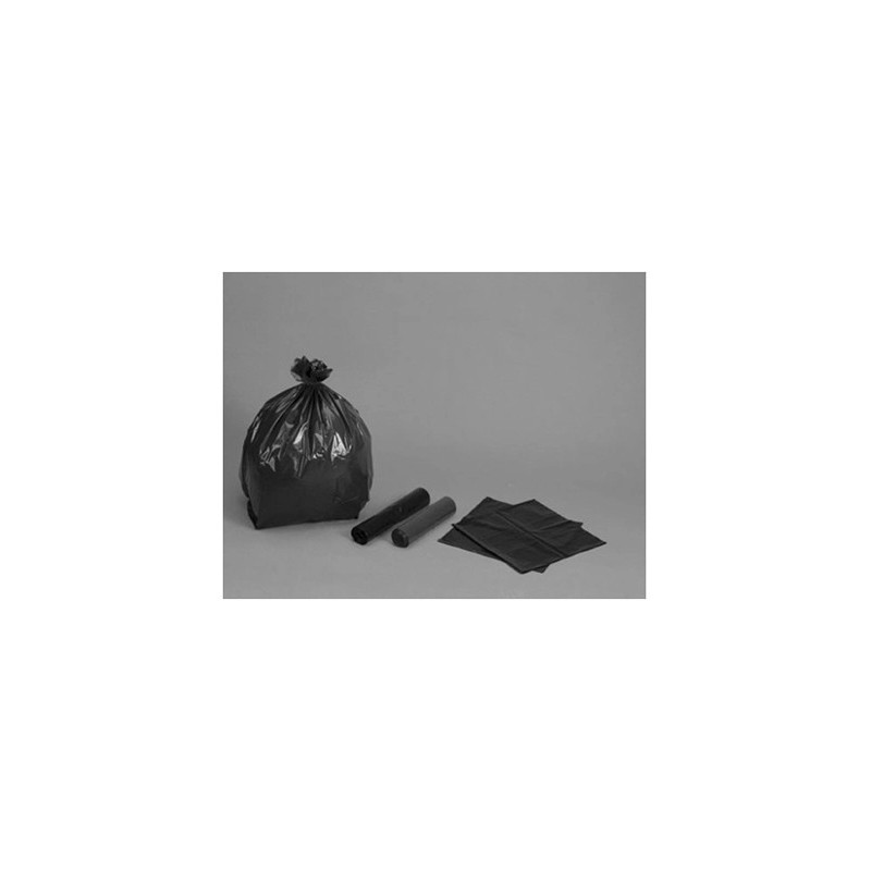 Sac poubelle polyéthylène basse densité renforcé 50l 30 microns coloris noir paquet 20 unités