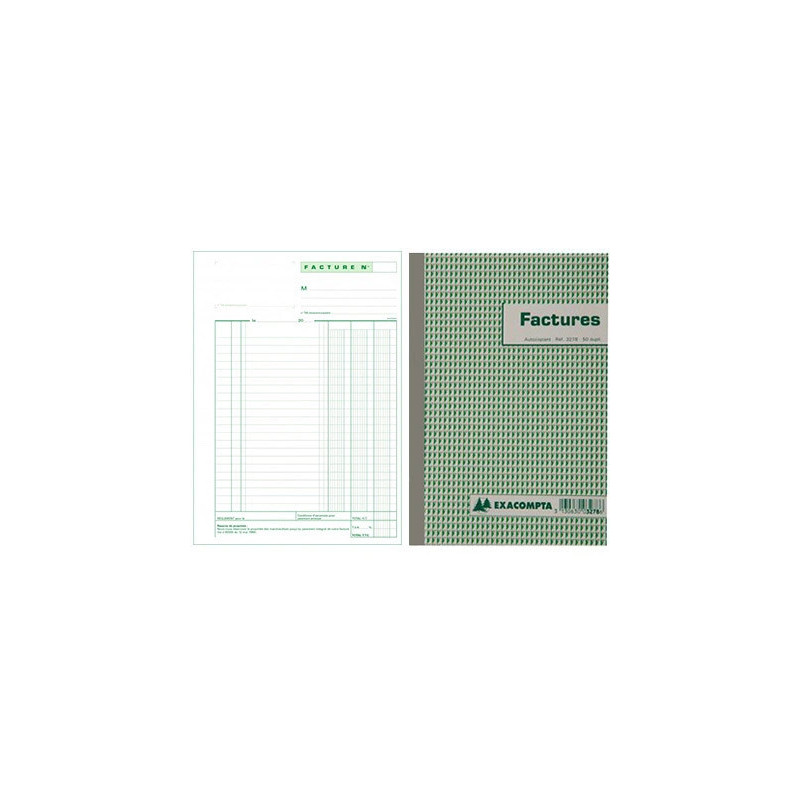 Manifold autocopiant exacompta factures tva a4 210x297mm foliotage 50 duplis