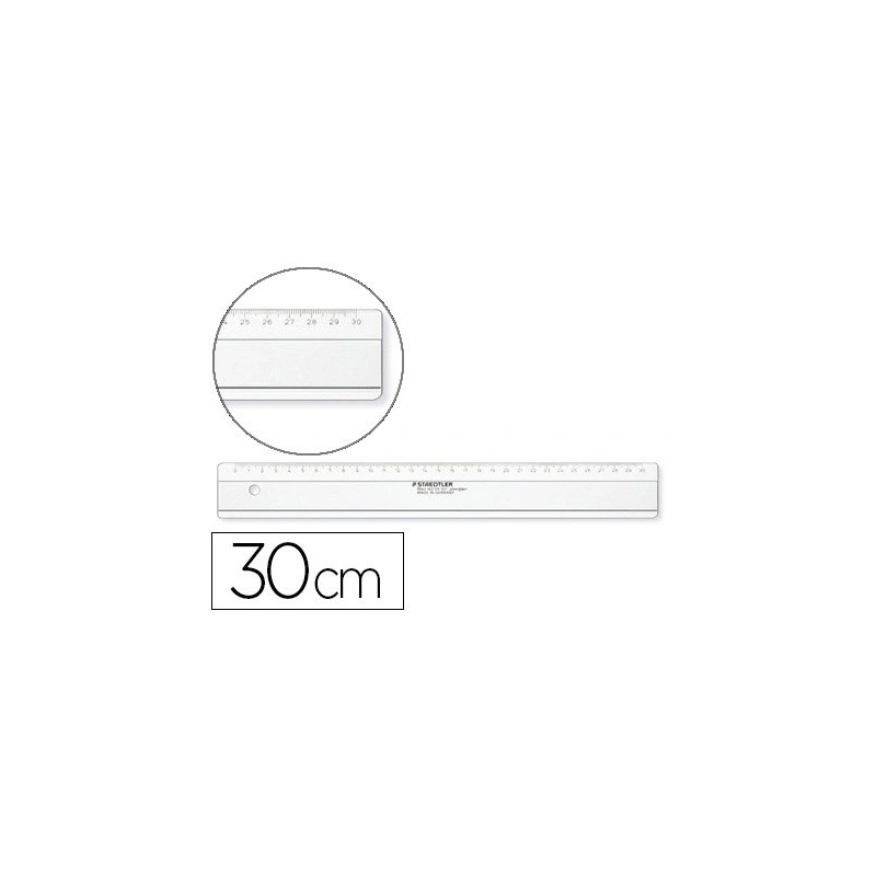 Règle plate staedler mars plexiglas 30cm bords anti-tâches 1 biseau gravé ineffaçable