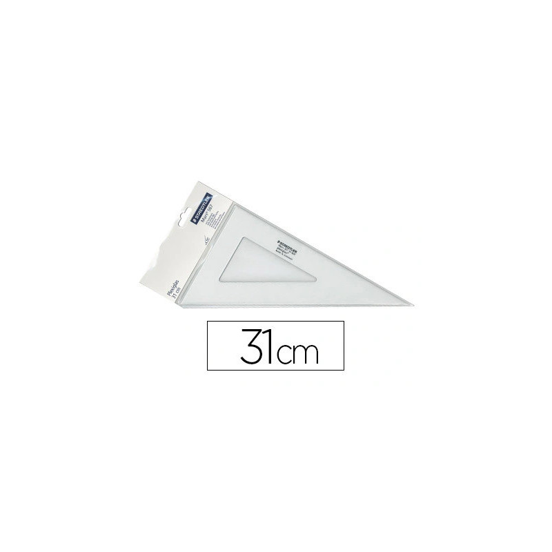 Équerre staedler mars plexiglas non graduée 60 degrés 31cm bords anti-tâches 1 biseau gravé ineffaçable