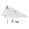 Équerre staedler mars plexiglas non graduée 60 degrés 31cm bords anti-tâches 1 biseau gravé ineffaçable