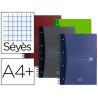Cahier trieur oxford european book optik paper couverture rembordée a4+ 24x32cm 240 pages perforées 90g séyès 4 trous