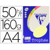 Papier couleur clairefontaine trophée personal paper pack a4 160g/m2 jaune canari paquet 50 feuilles unicolores
