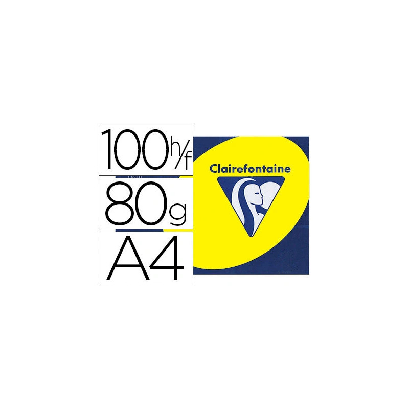 Papier couleur clairefontaine trophée personal paper pack a4 80g/m2 jaune fluorescent paquet 100 feuilles unicolores