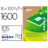 Étiquette adhésive apli agipa 105x37mm recyclée multi-usages adhésif acrylique boîte 1600 unités 100 feuilles a4