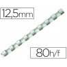 Anneau plastique à relier fellowes dos rond capacité 80f 12 mm diamètre 300mm longueur coloris blanc boîte 100 unités