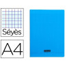 Cahier piqué clairefontaine couverture polypropylène transparente a4 21x29,7cm 96 pages 90g séyès coloris bleu