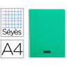 Cahier piqué clairefontaine couverture polypropylène transparente a4 21x29,7cm 96 pages 90g séyès coloris vert